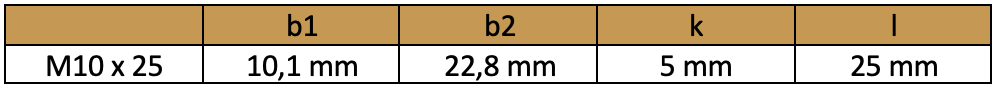 Kalapácsfejű csavar, M10 x 25mm A2 rozsdamentes , EPV Solar