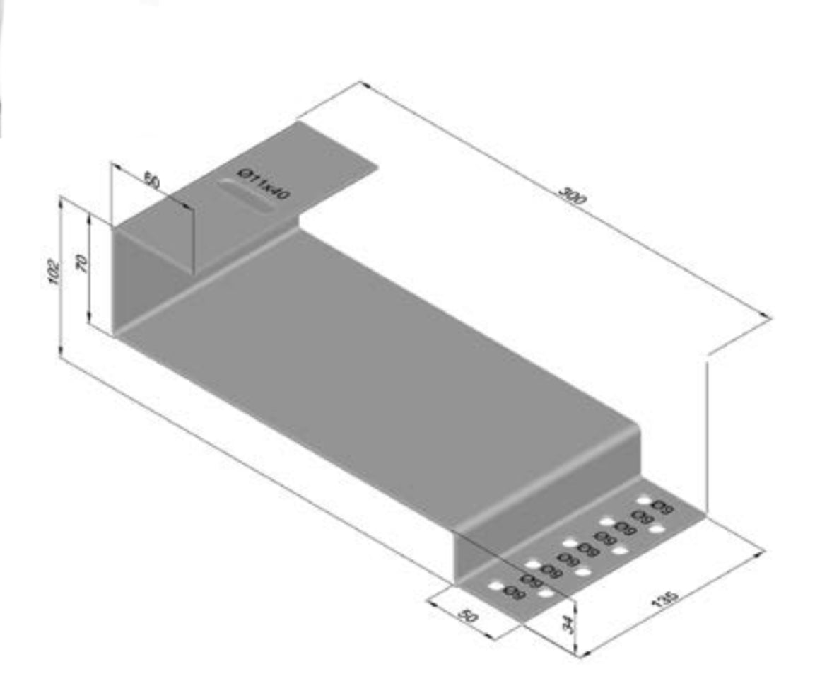 Széles tetőkampó hódfarkú/terrán cseréphez F300 , EPV Solar