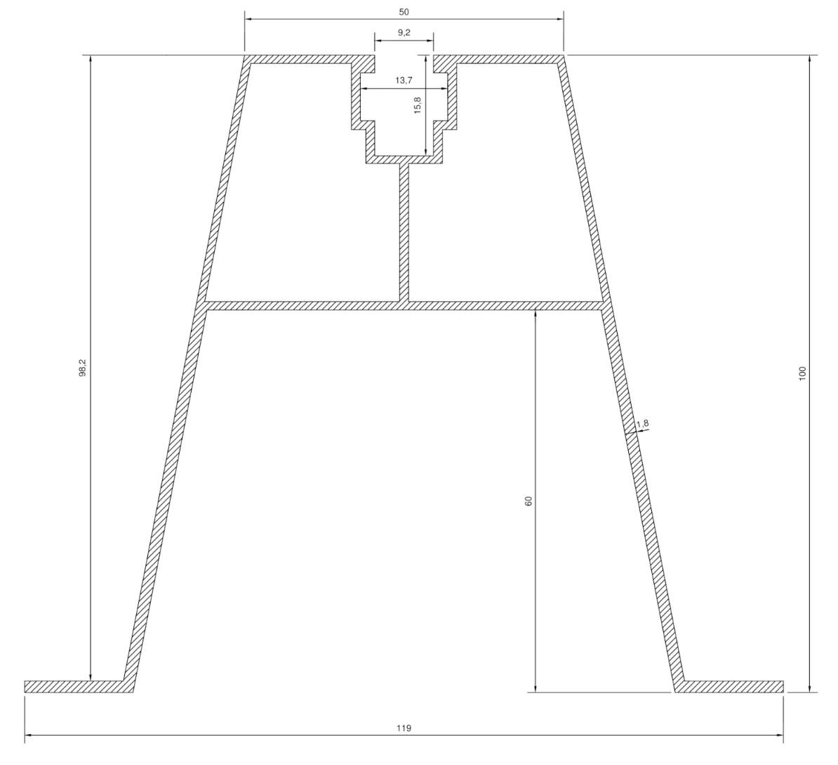 Minisín EPDM tömítéssel, M100 400mm , EPV Solar