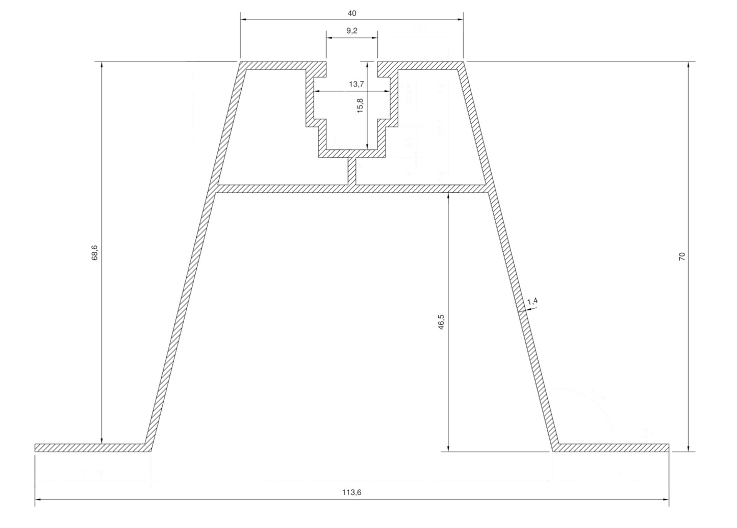 Minisín EPDM tömítéssel, M70 400mm , EPV Solar