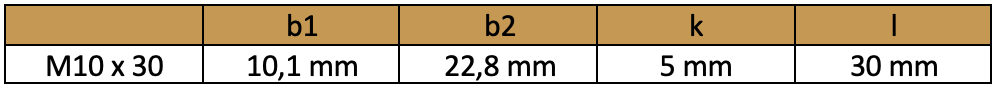 Kalapácsfejű csavar, M10 x 30mm A2 rozsdamentes , EPV Solar