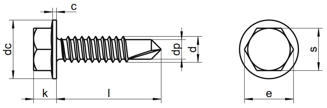 Hatlapfejű önfúró lemezcsavar, rozsdamentes, 4,8 x 25mm , EPV Solar