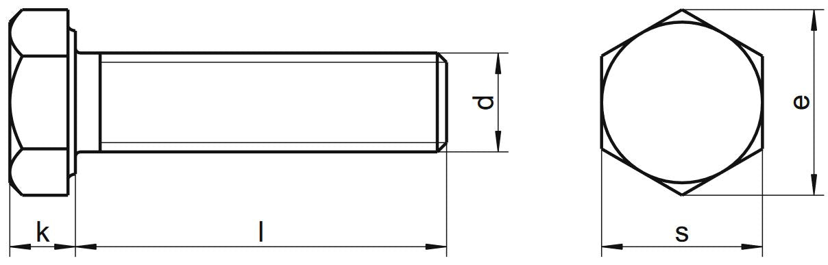 Hatlapfejű csavar, M10x25mm A2 rozsdamentes , EPV Solar